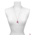 thumbnail image 3 of Delight Jewelry Silvertone Large Translucent Hot Pink Flying Butterfly Everlasting Love Engraved Cross Zoey Necklace, 28", 3 of 4