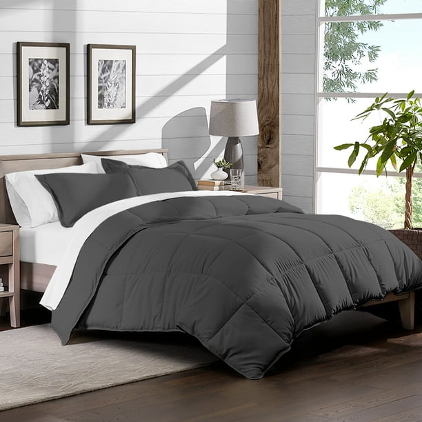 7 Piece Bed In A Bag Full Comforter Set Grey Sheet White Com - White Bedding Grey Sheets 7 Piece Bed In A Bag Full Comforter Set Grey Sheet White Com - White Bedding Grey Sheets