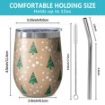 thumbnail image 5 of 12oz Stemless Wine Tumblers Brown Christmas Tree Pattern Vacuum Insulated Stainless Steel Travel Tumbler Cups Mug with Lid and Straw for Champaign,Cocktail,Beer with Cleaning Brush, 5 of 5