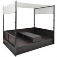 thumbnail image 5 of vidaXL Patio Bed Outdoor Patio Double Chaise Lounge with Canopy Poly Rattan, 5 of 6