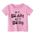 thumbnail image 4 of Toddler Girls Tops & T-Shirts Kids Letter Print Round Neck Short Sleeve Fashion Casual Breathable Tee Shirts Streetwear,Pink,6-7 Years, 4 of 4