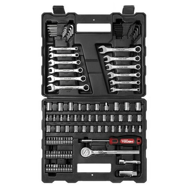 Hyper Tough 113 Piece 1/4 and 3/8 inch Drive SAE Mechanics Tool