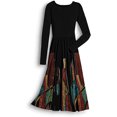 thumbnail image 3 of Vestido de manga larga para mujer Vintage Floral acampanado A-Line Swing Casual Party cuello redondo vestidos con bolsillos Fridja  NMB1229, 3 of 5