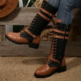 thumbnail image 5 of Rotm Cowboy Chic Cowboy Boots For Women Western Cowgirl Boots Mid Calf Snip Toe Boot With Chunky Heel OTHER,8, 5 of 7