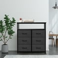 thumbnail image 2 of AZL1 Life Concept Dresser Double Shelf, Tall Storage Organizer Unit for Bedroom/Entryway/Living Room, Grey (6-Drawers), 2 of 7