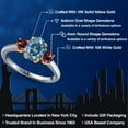 thumbnail image 2 of Gem Stone King 10K Two Tone Gold Persian Blue Moissanite and Red Rhodolite Garnet Engagement Ring for Women | 2.12 Cttw | Oval 8X6MM | Gemstone Birthstone | Size 9, 2 of 6
