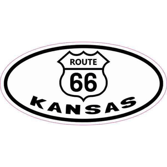 4in x 2in Oval Route 66 Kansas Sticker