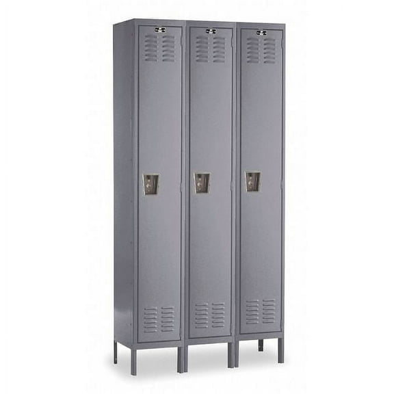 Wardrobe Locker, 36 in W, 18 in D, 66 in H, (1) Tier, (3) Wide, Dark Gray