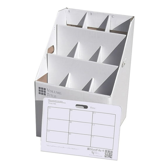 AOS Upright Rolled File Storage - White - 9 Slots