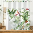 thumbnail image 6 of Mizhona Tropical Plants Hookless Shower Curtain with Snap in Liner,No Hooks Fabric Bath Curtain,71"× 83", 6 of 6