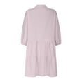 thumbnail image 4 of Women's Summer Dresses Casual V Neck Button Down 3/4 Sleeve Floral Print Loose Flowy Shirt Dress, 4 of 5