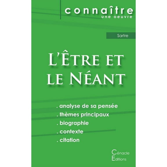 Fiche de lecture L'Être et le Néant de Jean-Paul Sartre (Analyse philosophique de référence et résumé complet) (Paperback)