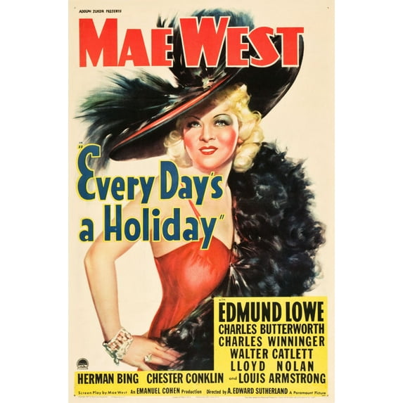 Best Posters Every Days A Holiday Movie Mini poster 11inx17in 11x17 poster Color Category: Multi, Unframed, Ages: Adults, Rectangle