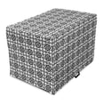 thumbnail image 1 of Black and White Dog Crate Cover, Celtic Star Pattern with Arrows with Polka Dots Floral Canonical Design, Easy to Use Pet Kennel Cover for Medium Large Dogs, 35" x 23" x 27", Black White, by Ambesonne, 1 of 6