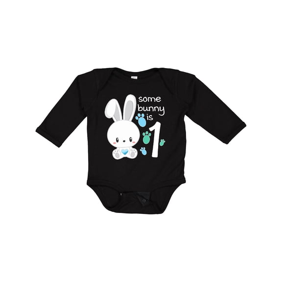 Inktastic Somebunny is One First Birthday Bunny Boys or Girls Long Sleeve Baby Bodysuit