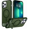 thumbnail image 1 of Funda con Soporte Magnético invisible, Delgada Mate, para iPhone 13 Pro Max, Verde, 1 of 7