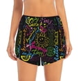 thumbnail image 4 of Lsque Color Summer Printed Women's Running Shorts with Liner Pockets,Elastic Quick Dry Workout Athletic Gym Yoga Shorts,Womens High Waist Shorts-Medium, 4 of 9