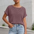 thumbnail image 2 of MeetoTime Gradient Short Sleeve Tops for Women Elegant Asymmetrical Neck T Shirts Summer Soft Lightweight Tees, 2 of 7