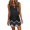 thumbnail image 1 of ICHUANYI Clearance Womens Summer Causal Loose Sleeveless Round Neck Drawstring Waist Mini Short Dress With Pockets(Dark Gray, XL) ICHUANYI WER2023081107898, 1 of 5