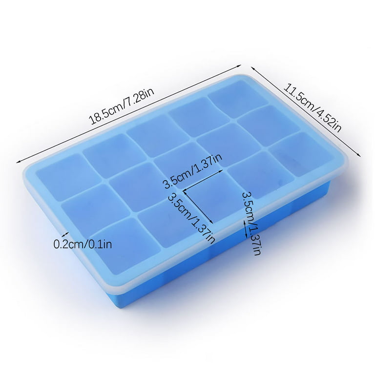 SDJMa Silicone Ice Cube Trays, 15 Medium Ice Cube Molds Easy Release  Crushed Ice Cube for Chilling Whiskey Cocktail, BPA Free Flexible Stackable  and