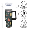thumbnail image 3 of 30oz Snowflakes Tumbler with Lid and Straw, Stainless Steel Cup with Handle Red Bowknot Travel Coffee Mug, Christmas Presents, 3 of 5