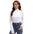 thumbnail image 5 of Women's Turtleneck Long Sleeve Shirts Slim Fitted Lightweight Base Layer Casual Tops, 5 of 6