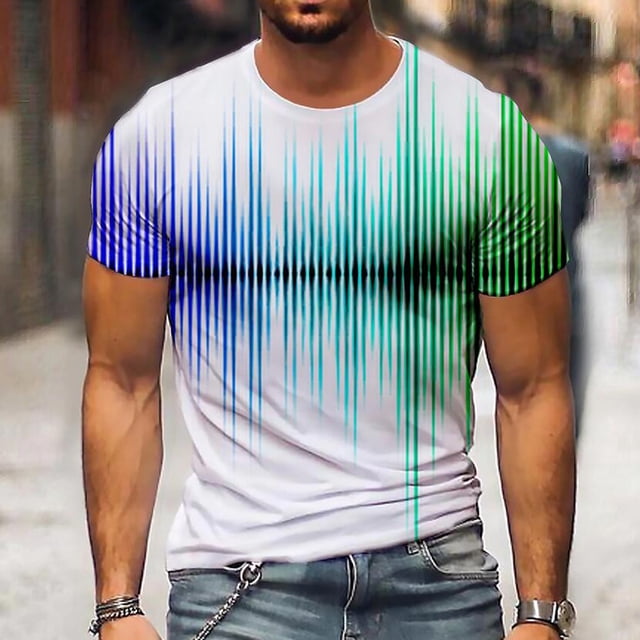 EGNMCR T-Shirts à Manches Courtes pour Hommes Été Décontracté Col Ras du Cou T-shirt, Mode Homme Décontractée Col Rond Chandail Imprimé T-shirt à Manches Courtes Haut,