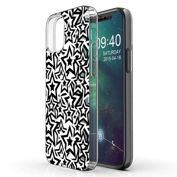 TalkingCase Slim Phone Case Compatible for Apple iPhone 12 Pro MAX, Overlapping Stars Print, Lightweight,Flexible,Soft, USA