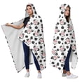 thumbnail image 2 of Wearable Blanket,White Cow Spot Pattern Hooded Wearable Sherpa Blanket for Adults & Teens,Winter Poncho Shawl Wrap Cape Thick Warm,60"x80", 2 of 5