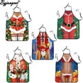 thumbnail image 2 of Delantal de Navidad para hombre y mujer, delantal con estampado 3D de Chef, con músculos, cuello Halter, cintura, accesorios de fiesta de boda, 72x54cm, 2 of 4