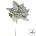 thumbnail image 3 of Vickerman 22" Pewter Poinsettia Artificial Christmas Flower, 6 per Bag, 3 of 3