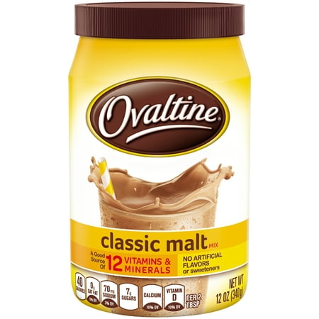 (2 Pack) Ovaltine Drink Mix, Classic Malt, 12 Oz, 1