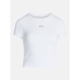 thumbnail image 5 of No Boundaries Ribbed Embroidered Cotton Baby Tee, Women's XXS-XXL, 5 of 5