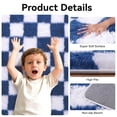 thumbnail image 6 of ZENELESS Checkered Fluffy Area Rugs for Living Room,4x6 Soft Plush Carpet for Bedroom Bedside Kids Teen Dorm Nursery Home Decor,White and Sand Blue, 6 of 7