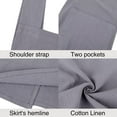 thumbnail image 6 of Toptie Cross Back Kitchen Apron with Two Pockets for Men, Cotton Linen Christmas Apron - Gray, 6 of 7