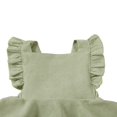 thumbnail image 4 of Girls Solid Color Suspender Skirt  Sleeveless Square Collar Large Hem High Waist Dress with Ruffles, 4 of 7