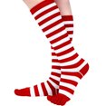 thumbnail image 3 of Red and White Striped Knee High Socks (Toe Socks), 3 of 3