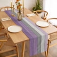 thumbnail image 3 of Purple Grey Wood Grain Table Runner - 70 Inch Long, Kitchen Dining Table Runner Dresser Scarves, Ombre Rustic Retro Wooden Plank Farmhouse Decor for Coffee Tables Wedding Party Banquet, 3 of 8