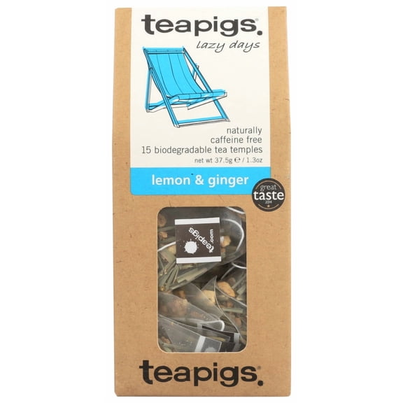 Teapigs, Lemon & Ginger Lazy Days Tea, 15 Count