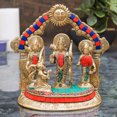 thumbnail image 5 of StatueStudio Ram Darbar Statue Brass Handmade Rama Laxman Sita & Hanuman Figure Pooja Item Home Decor For Pooja Mandir, Home Decor,Diwali Gift Item (7.5 X 3.5 X 7 Inch), 5 of 7