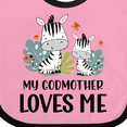 thumbnail image 4 of Inktastic Zebra My Godmother Loves Me Boys or Girls Baby Bib, 4 of 4