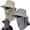 dark Grey+khaki, variant on Sun Hat for Men Women with Neck Flap,Wide Brim UPF50+ Fishing Hat with Detachable Face Cover Outdoor Sun Protection Hat