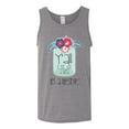 thumbnail image 2 of Wild Bobby, Y'all Is Not Word It's A Word Southern Artsy Jar with Flowers Pop Culture Mens Graphic Tank Top, Heather Grey, Medium, 2 of 3