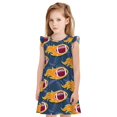 thumbnail image 1 of Fotbe Burning Rugby Balls Vestido de Dormir para Niñas de 3 a 10 Años, Mangas Cortas, Estilo Princesa, Pijama Camisón con Mangas Voladas-Small, 1 of 6
