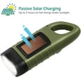 thumbnail image 4 of 2-Pack Hand Crank Solar Powered Flashlight, Emergency Rechargeable LED Flashlight, Survival Flashlight, Quick Snap Carabiner Dynamo Flashlight Torch for Outdoor Sports, Green+Black, 4 of 6