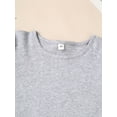 thumbnail image 4 of Nyeemya Kids Girls Soft Cotton Basic T-shirt Summer Round Neck Puff Short Sleeve Solid Color Tee Grey 5T, 4 of 6