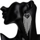 thumbnail image 5 of Pendientes de corazón con borlas y diamantes de imitación, cadena larga de plata con flecos, pendientes colgantes de cristal, joyería vintage para fiesta nupcial para mujeres y niñas, 5 of 5