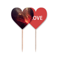 thumbnail image 1 of Brillante rojo nebulosa universo ilustración patron Palillos de dientes bandera etiqueta de amor selección de pastelitos, 1 of 4