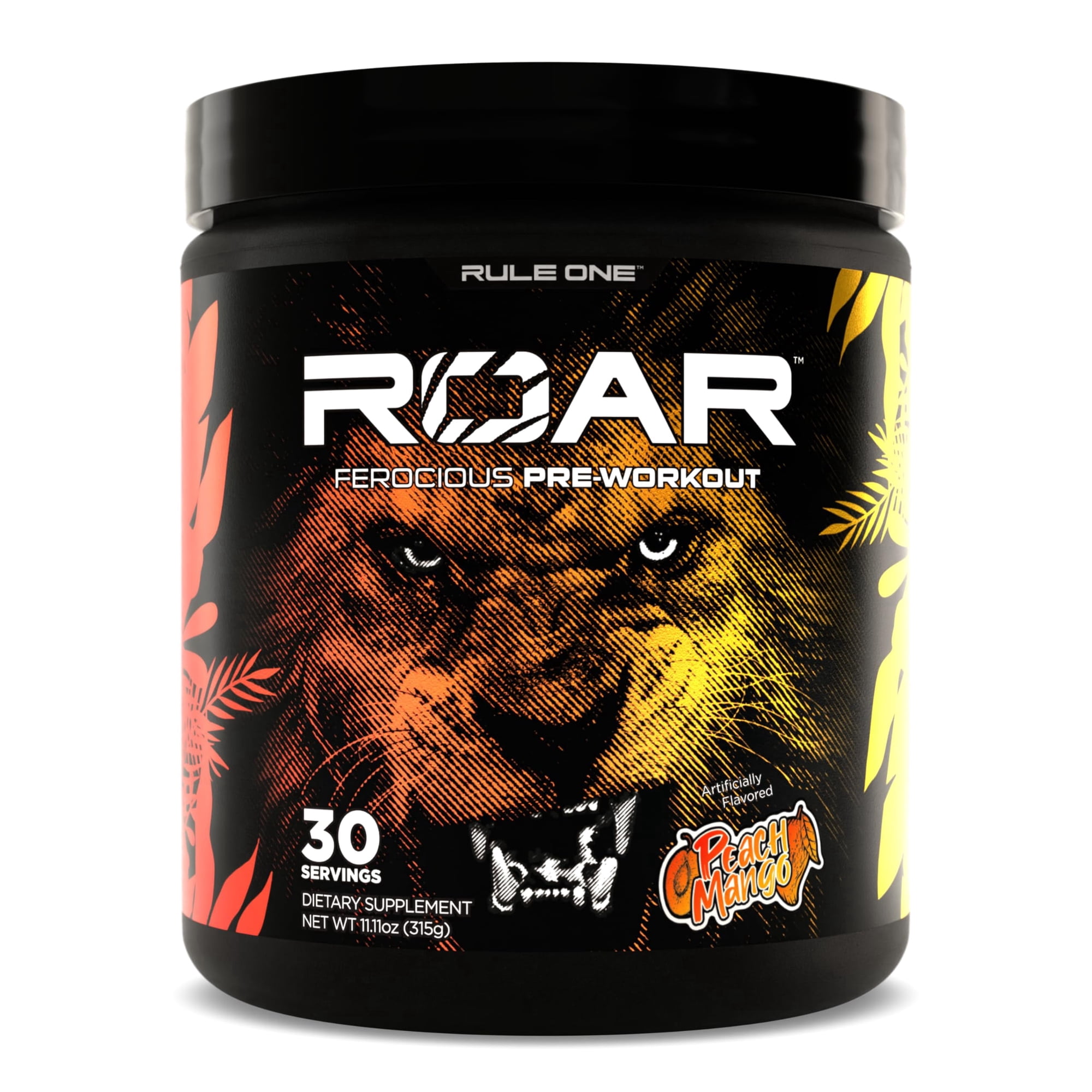 Rule 1 Proteins Roar - Pre-Workout Powder with Creatine, Beta-Alanine, Citrulline, Electrolytes & Caffeine (30 Servings, Peach Mango)