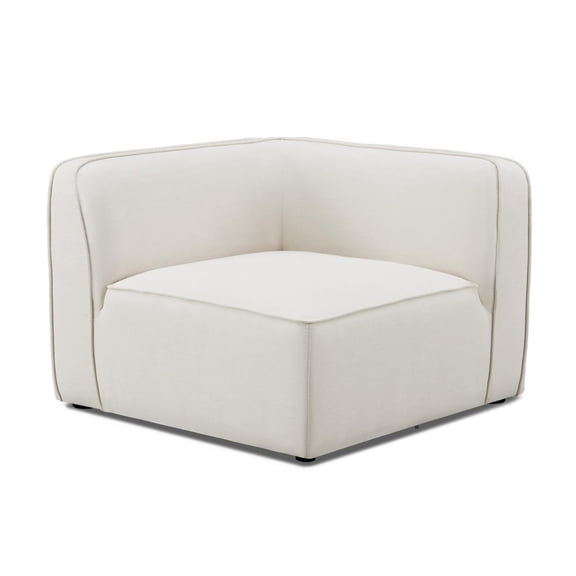 Pemberly Row Contemporary Sand Upcycled Linen Corner Chair - 39"W x 39"D x 28"H